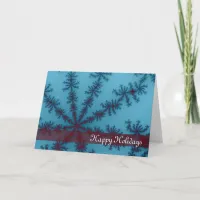 Blue and Red Snowflake Happy Holidays Card