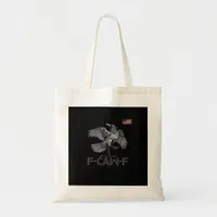 F-Caw-F Cow Funny Bird USA Vintage Flag Funny Humo Tote Bag