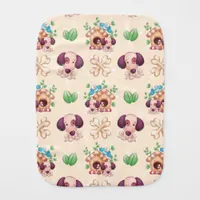 Adorable Dog Pattern  Baby Burp Cloth