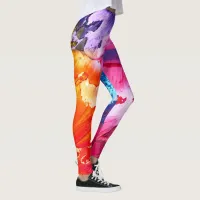 Colorful Modern Abstract Paint Leggings