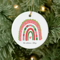 Cute Christmas Rainbow Ceramic Ornament