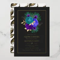 Mardi Gras Quinceañera Foil Invitation