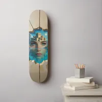 Stunning Atlantis Rising From Watery Depths Skateboard
