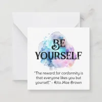 *~* BE YOURSELF AP62 WatercolorSelf Flat Note Card