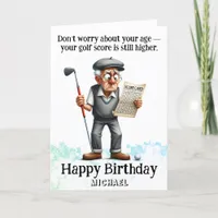 *~* Old Age Man AP94  Golf Birthday Card