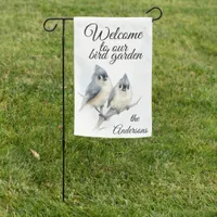 Cute Whimsical Bird Tufted Titmouse  Garden Flag