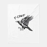 Funny Crow F-Caw-F Essential Minimal Clean Fleece Blanket