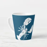 Blue and White Lobster Print Personalised Latte Mug