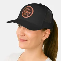 Funny 100% Human 0% AI Leather Patch Hat