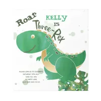 BUDGET Roar, Three-Rex Cute Dinosaur Invitation Notepad