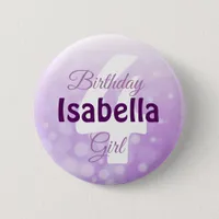 Personalized Name and Age Birthday Girl Button