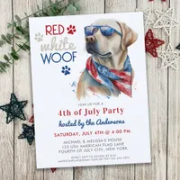 Budget Red White Woof Patriotic Dog 4th Of July