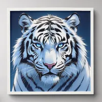 Blue eyed White Tiger Ai Art Peel And Stick Photo Tile