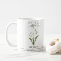 January Personalized Birth Flower  Coffee Mug