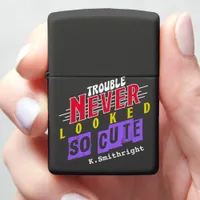 Trouble Never Looked So Cute" - Slogan Zippo Lighter