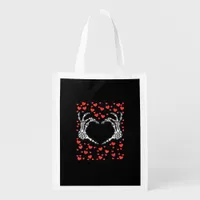 Skeleton Hand Heart Valentines Day Funny Classic Grocery Bag