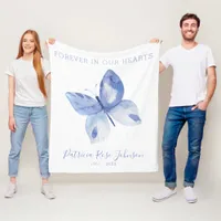 Forever in Our Hearts Butterfly Custom Tribute Fleece Blanket