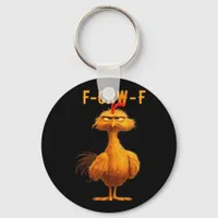 Gothic F-Caw-F Crow Funny Humor Keychain