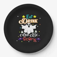 Eat Drink And Be Scary Happy Halloween Day Paper Plates
