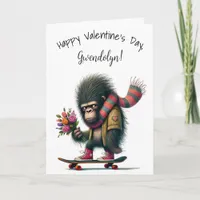 Funny Whimsical Gorilla Happy Valentine's Day Card
