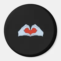 Skeleton Heart Hands Classic Basic Halloween Style Magnet