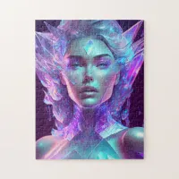 Beautiful Ai Art Pretty Icy Glass like Woman Jigsaw Puzzle