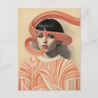 Surreal Peppermint Woman Postcard