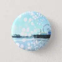 Turquoise Spiderweb Santa Monica Pier Button