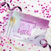 Elegant Foil Balloons 21st Birthday Paper Placemat