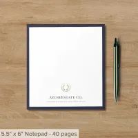 Classic Blue and Gold Business Notepad