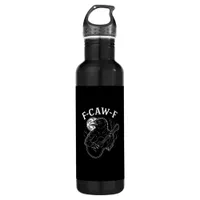 F Caw F Funny Crow Guitar Halloween Vintage Style Stainless Steel Water Bottle