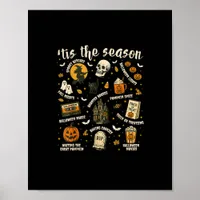 Tis Season Santa Hat Retro Vintage  Poster