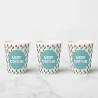 Multicolor Christmas Trees Pattern Paper Cups