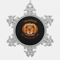 Trumpkin Make Halloween Great Again – Sloth Mask  Snowflake Pewter Christmas Ornament