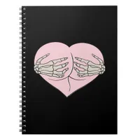 Heart Butt Hug Skeleton Hands Classic Look Notebook