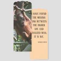 Baby Orangutan - Hang in there Ape Quote Bookmarks
