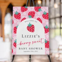 Berry Sweet Strawberry Baby Shower Welcome Foam Board