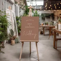 Minimalist Soft Brown Welcome to Wedding Foam Board