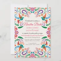 Floral Fiesta Colorful Boda Spanish Wedding Invitation