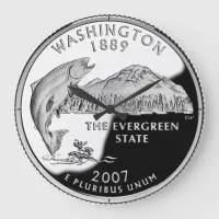 Faux Washington State Quarter Large Clock