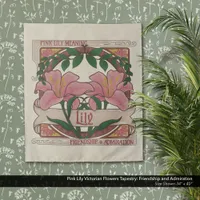 Pink Lily Victorian Flowers Friendship Admiration Tapestry