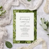 Green Hydrangea Flower Wedding Invitation