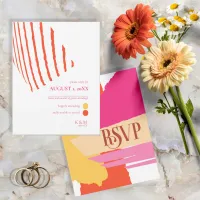 Color Block Wedding Summer ID740 RSVP Card