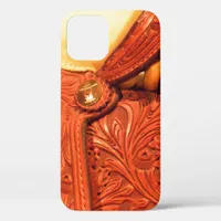 Faux Tooled Leather Horse Saddle iPhone 12 Case