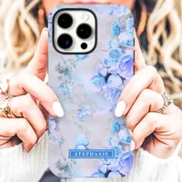 Romantic Blue and Gray Name Floral iPhone 16 Pro Max Case