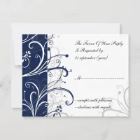 navy stylish wedding  rsvp