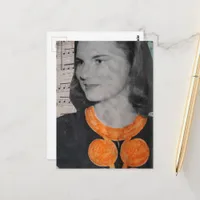 A Vintage Beauty Collage With Hidden Message Postcard