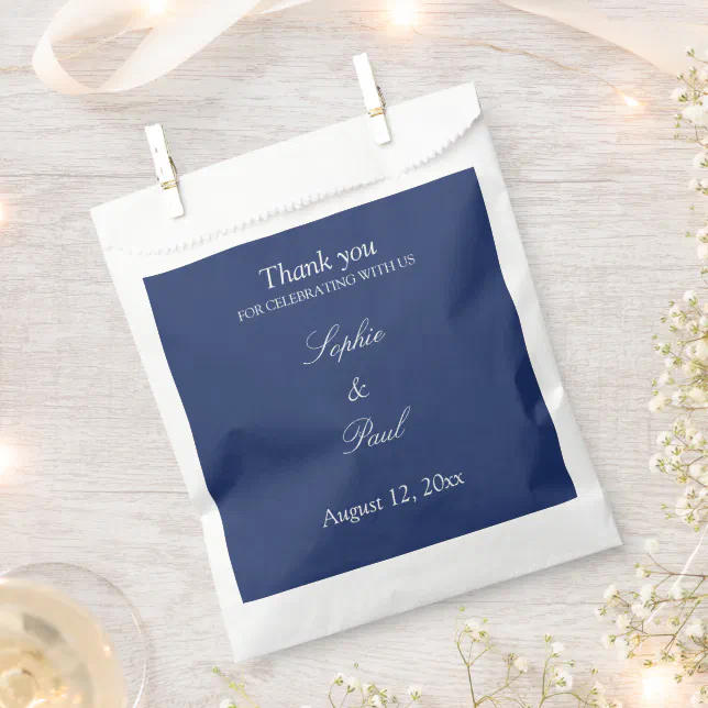 Elegant Navy Blue Wedding Favor Bags