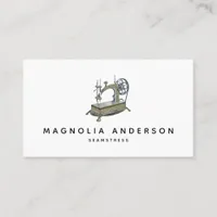 Vintage Sewing Machine Seamstress Business Card