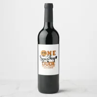 One Spooky Dude Basketball Boys Rad Kids Birthday Wine Label